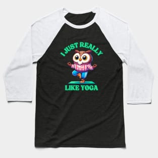 Owl Yoga Baseball T-Shirt